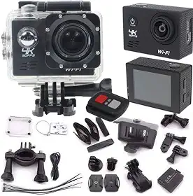Câmera Action Pro Sport 4k Full HD Prova Água Wi-fi Moto Mergulho Capacete Skate Surf Bike