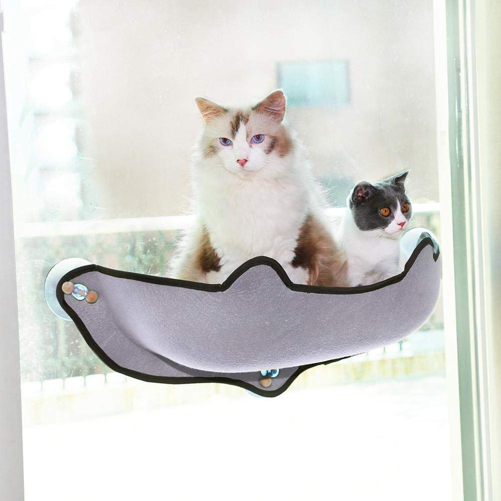 Katzenhängematte Haustier Hängende Betten Sunny Window Seat Mount Hängematte Window Lounger Mit Saugnäpfen Regal Warm Sitzbetten 1St Grau