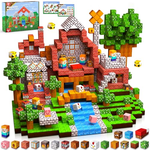 Construction magnetique Enfant Blocs magnétiques Jouet de Construction 100 pièces Cube magnétique de cpour garçons et Filles Jouet créatif Montessori pour Enfants...
