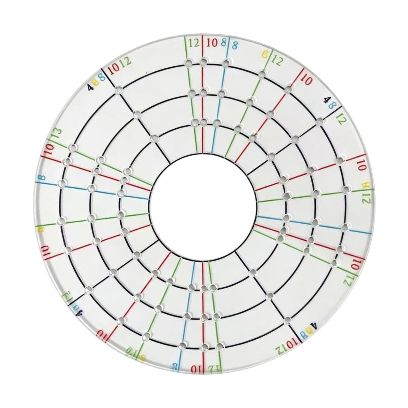 Pottery Round Layout Template Clear Acrylic 12cm with Center Positioning Hole, Multiple Guide Lines, and Radial References for Ceramic Painting Projects Pottery Round Layout Guide Template Acrylic Art