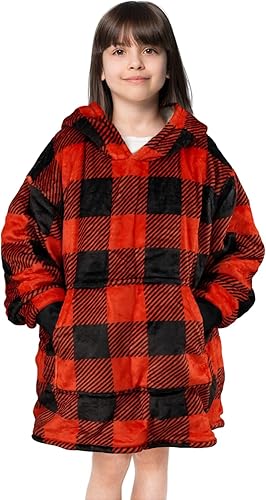 Fleedy Manta con capucha para mujeres y hombres, manta de sherpa de gran tamaño, manta cálida y acogedora con capucha, regalos para adultos