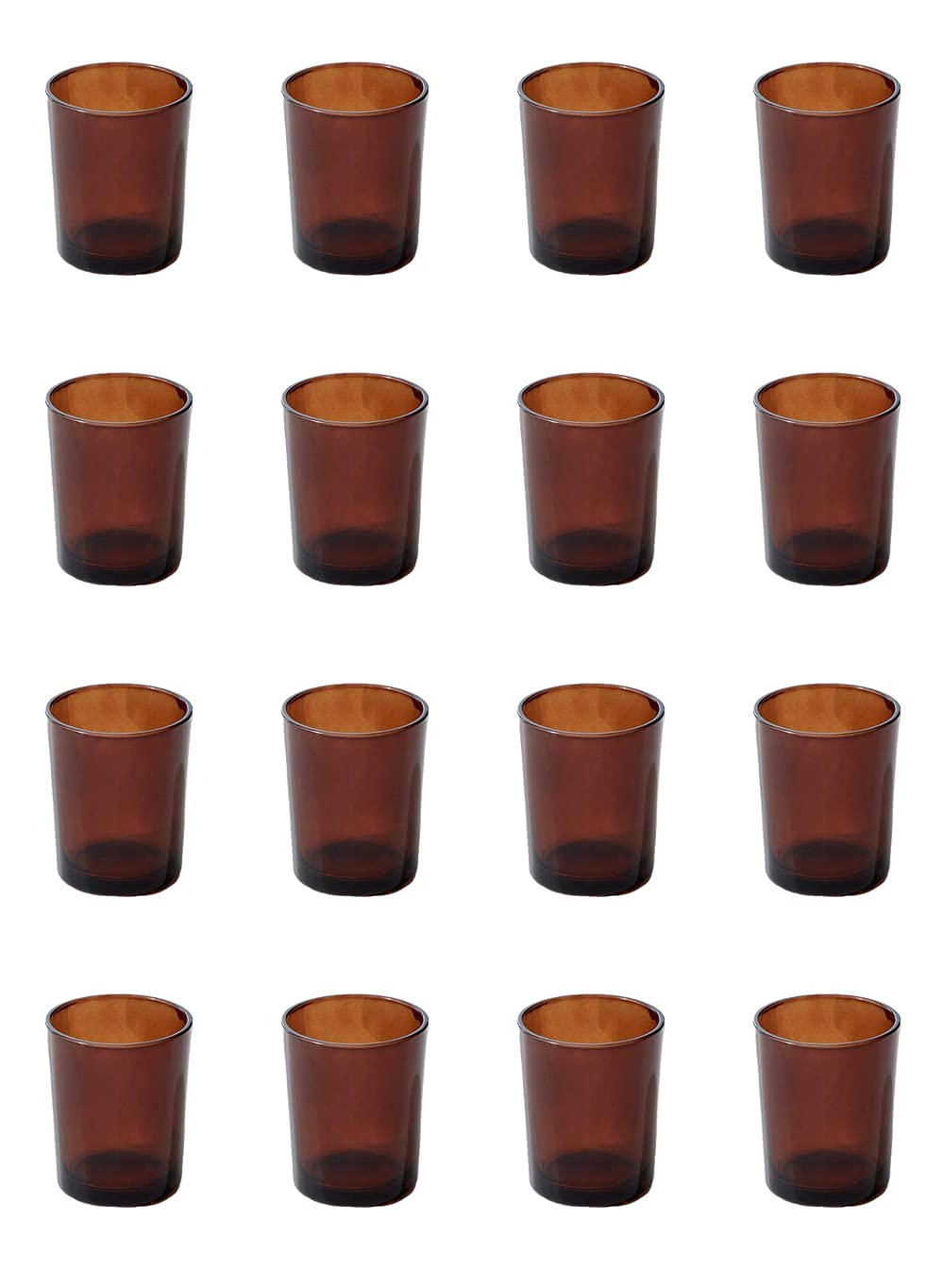 Serene Spaces Living Dark Amber Glass Votive Candle Holders, Ideal for Restaurant Tables, Aromatherapy, Set of 96