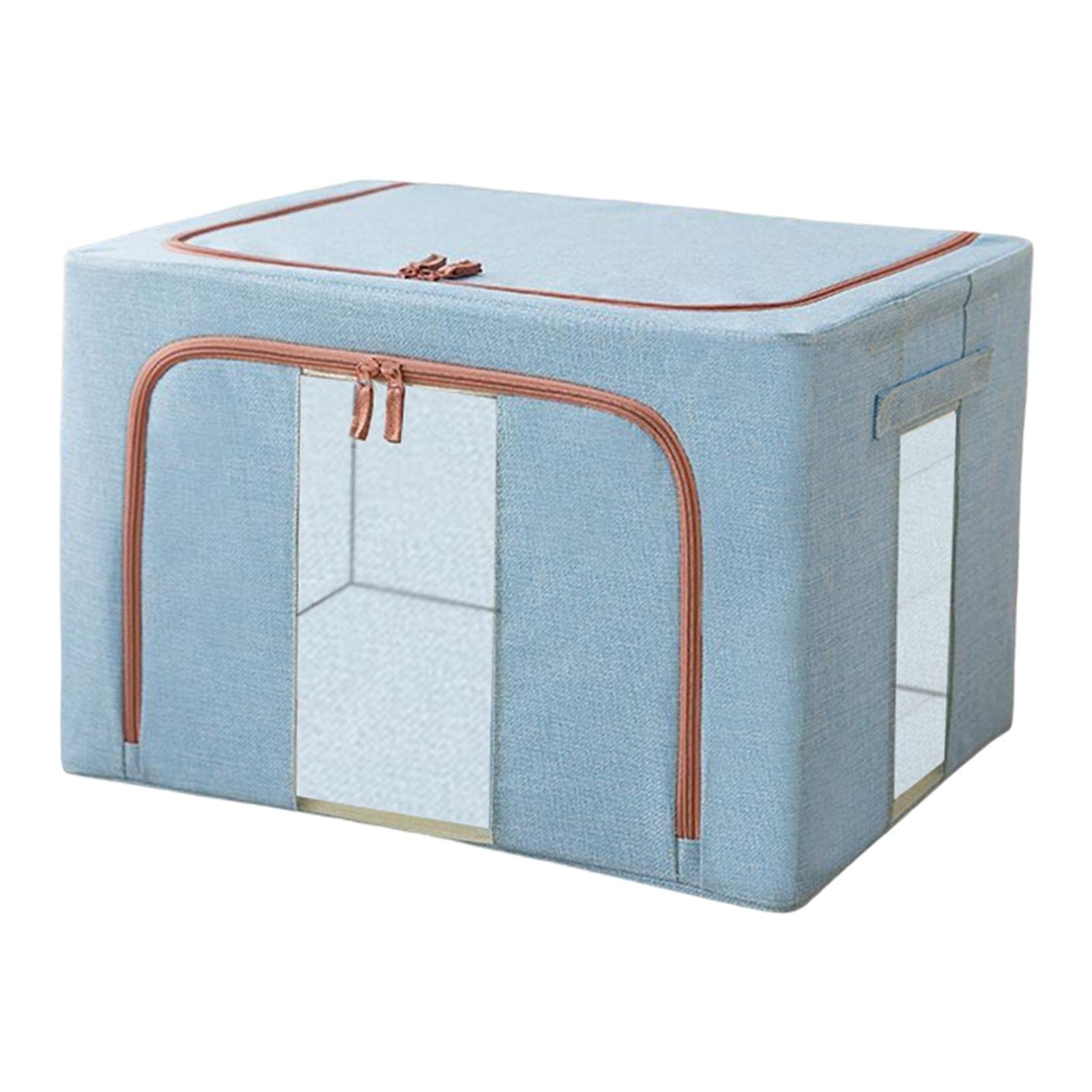 Aufbewahrungstasche/Kleiderbox mit Stabilem Griff, Wasserdichtem Sichtfenster, Geeignet für Schlafzimmer unter Dem Bett, Blau