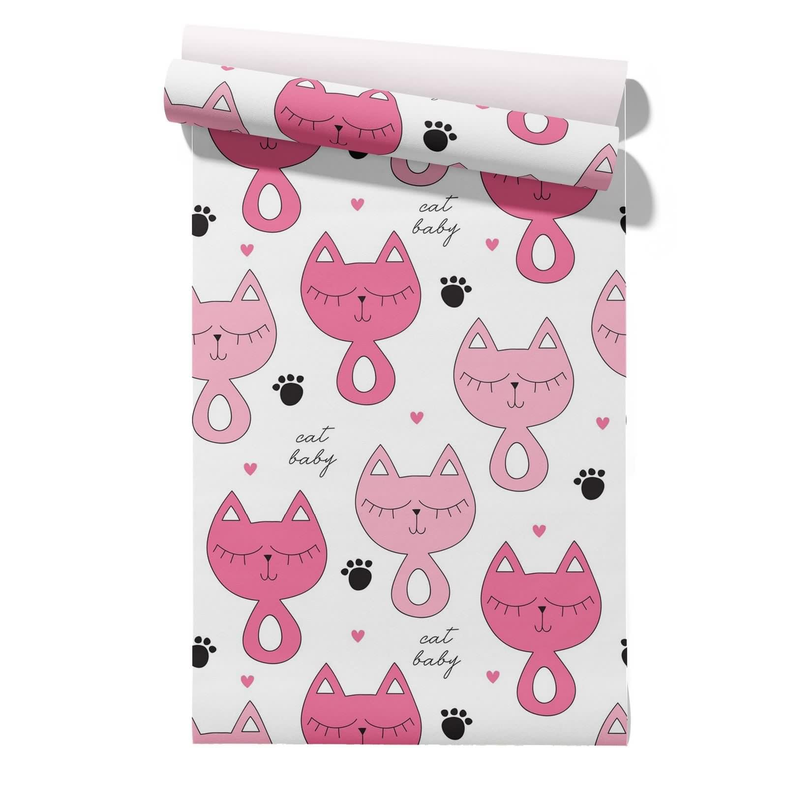 CEVAN No Match Wallpaper for Bedroom Drawer Liner Dresser Cartoon Cat Cute and Heartwarming Anime Walls Artificial Covering Cabinet Furniture Renovation Wallpaper 45x200cm