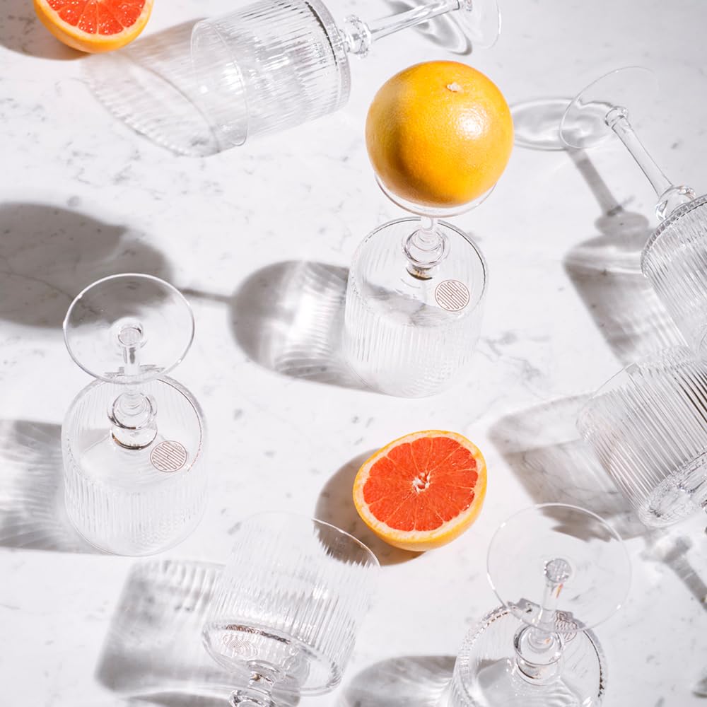 FRESH LE TRIBUTE GIN | Ballonglas 4er Pack - 600ml | Perfekt für Gin & Tonic, Cocktails und Mixgetränke, Silber