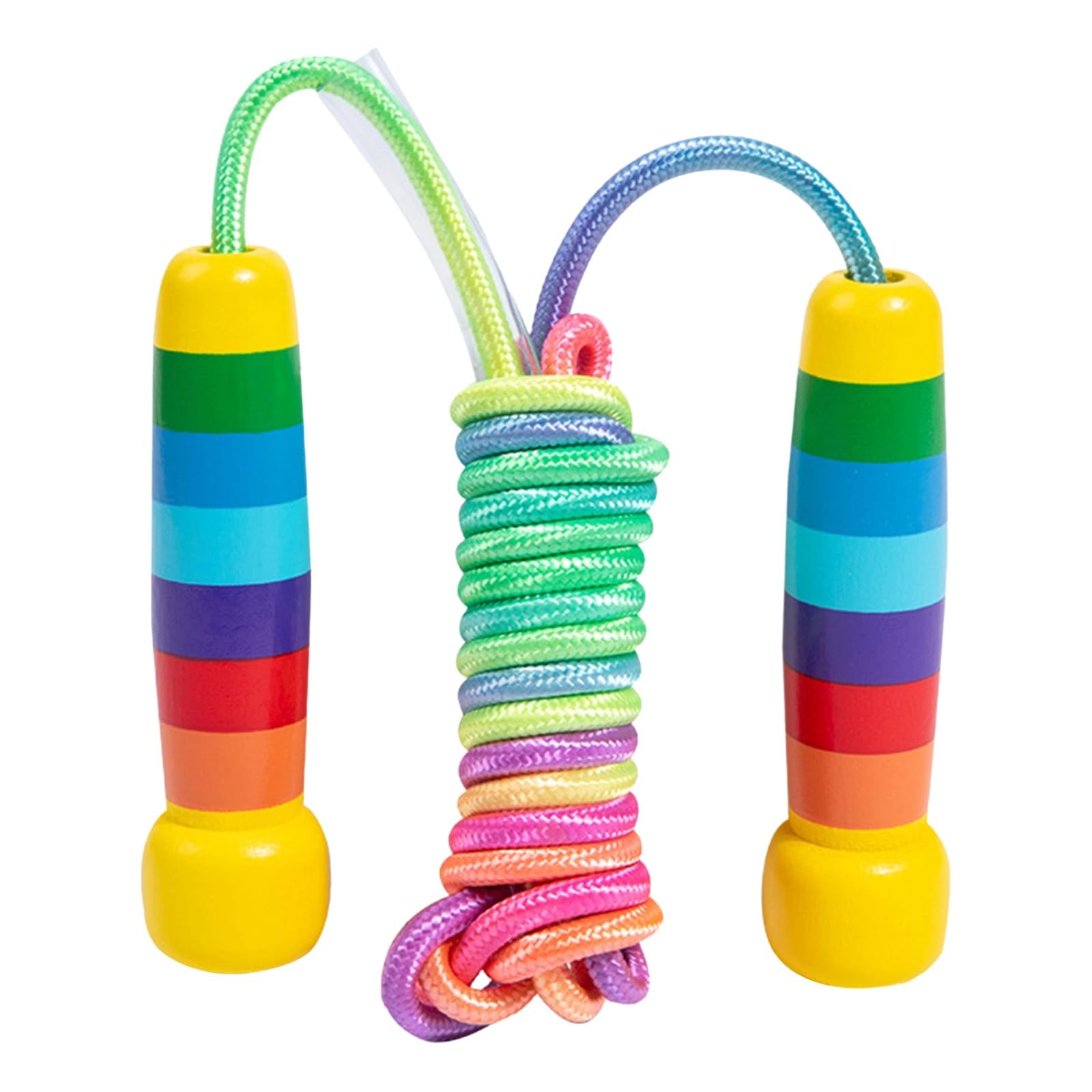 Cuerda de saltar arcoíris de madera un regalo saludable infantil 6