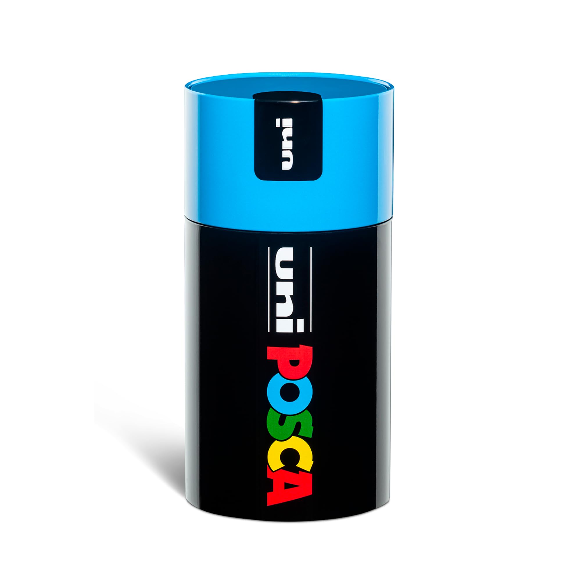 POSCA - Uniposca Juego completo con 18 rotuladores acrílicos surtidos, punta media de 2,5 mm - Colores para niños y artistas unos, válidos como colores para telas, madera y más, en caja de regalo azul