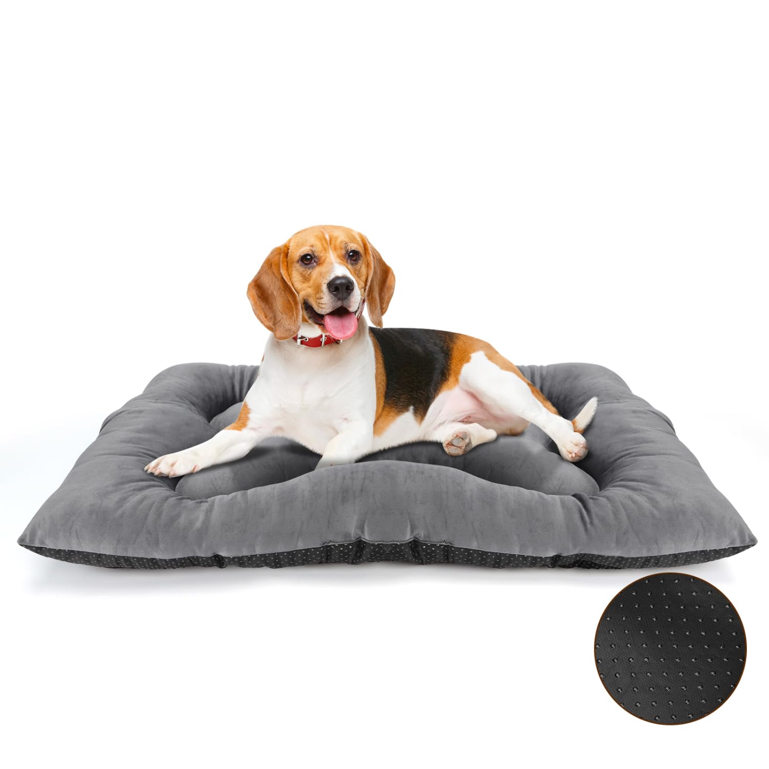 Nobleza Dog Bed Mat Medium Dogs Bed Washable Dogs Crate Mattress Pet Bed Dog Cushion Beds Grey Pets Beds Cosy Comfort Pets Pad Pet Mat for Puppy Cat Kitten 80x50cm,31.5x19.7in