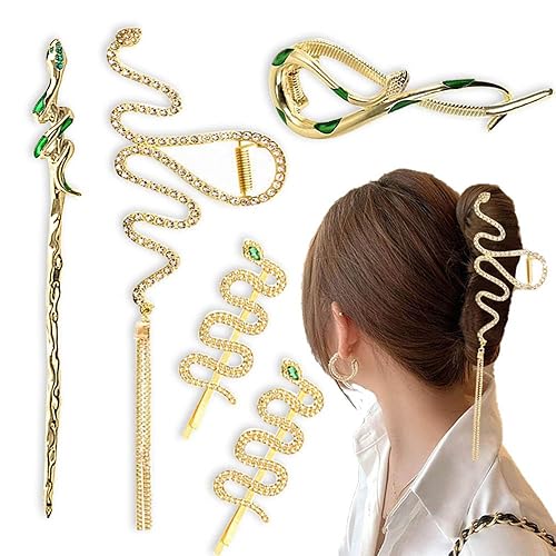 5 pinzas de metal para el cabello de serpiente, pinzas para el pelo de serpiente, horquilla para el pelo, horquilla de plátano, accesorios para