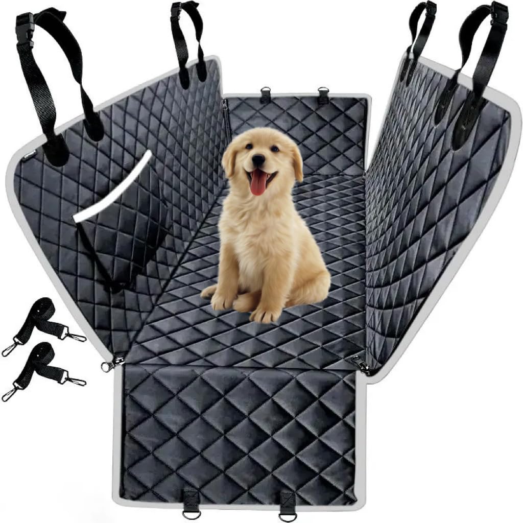 R-timer Dog Car Seat Cover for Audi Q6 e-tron Sportback 2024-2026, Waterproof Back Seat Protector Scratchproof Pet Travel Hammock Non Slip Dog Car Seat Covers