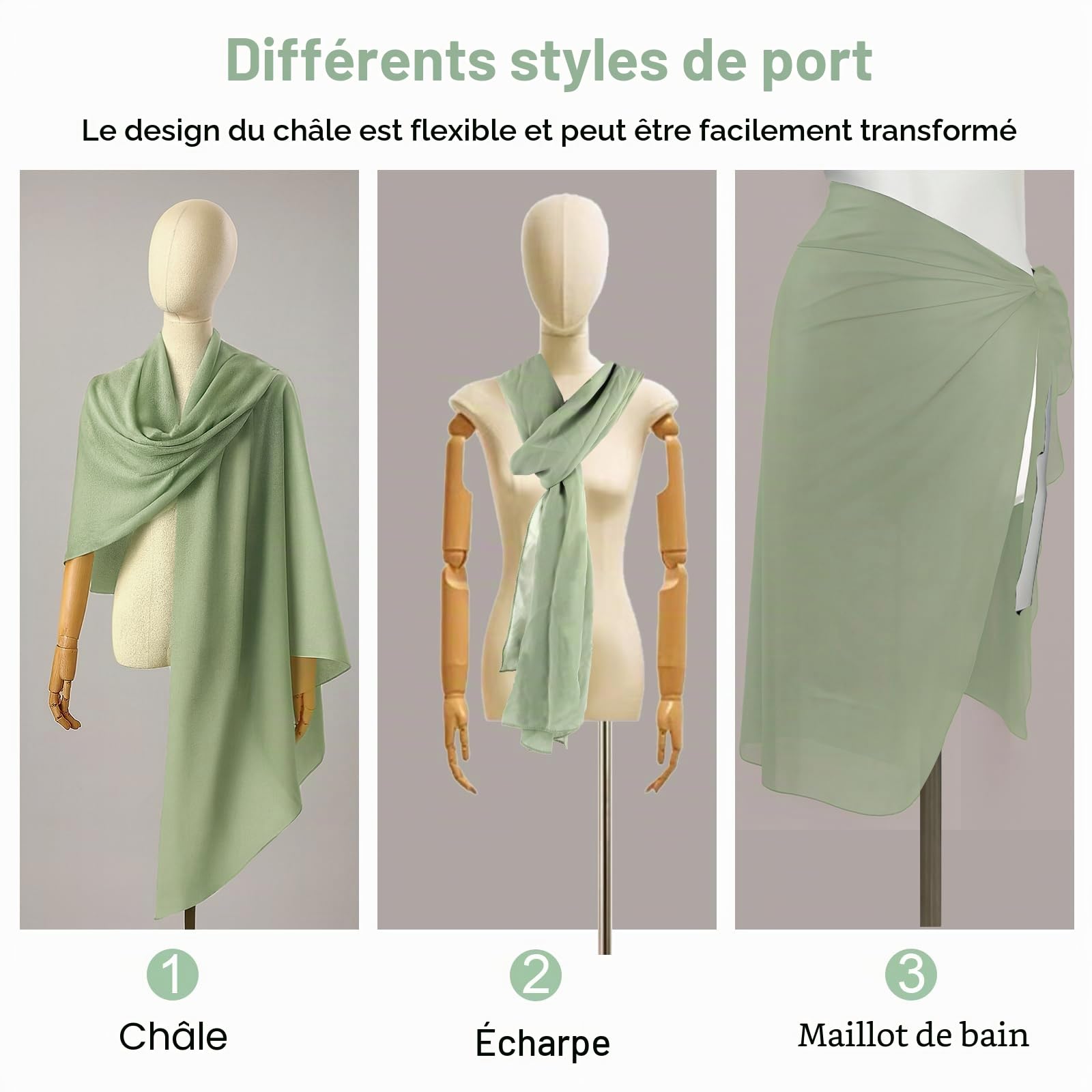 Maxmoc Étole festive pour femme - En mousseline de soie - Élégante - Pour robe de soirée - Multifonction - Pour robe de soirée, robe de mariée, mariage d'été (200 x 70 cm)