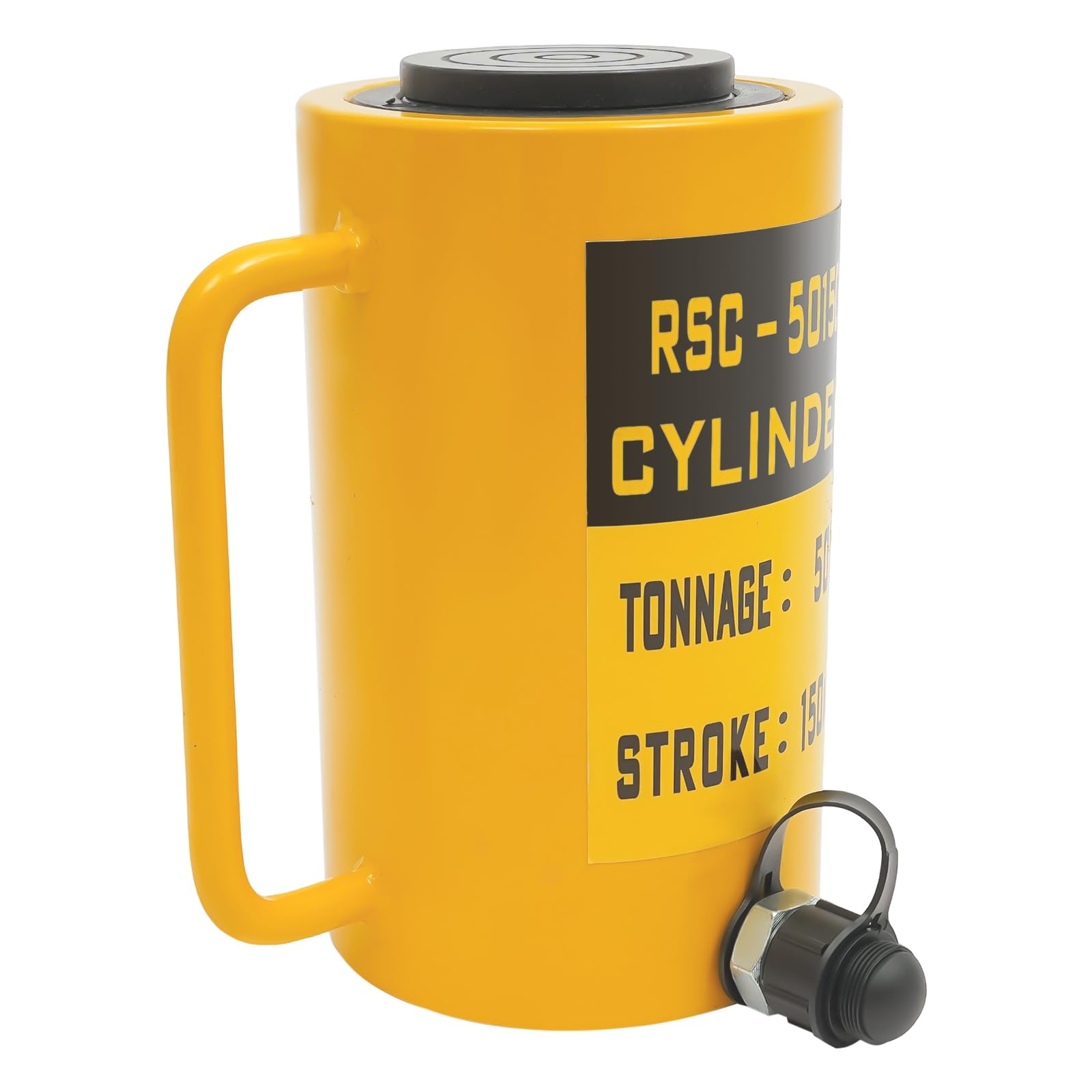 50 ton Hydraulic Cylinder Jack, 150mm/6 inch Stroke Single Acting Solid ram, Hydraulic Lift Cylinder, Solid Single Acting Hydraulic ram Cylinder for Bending, straightening and Towing Trucks