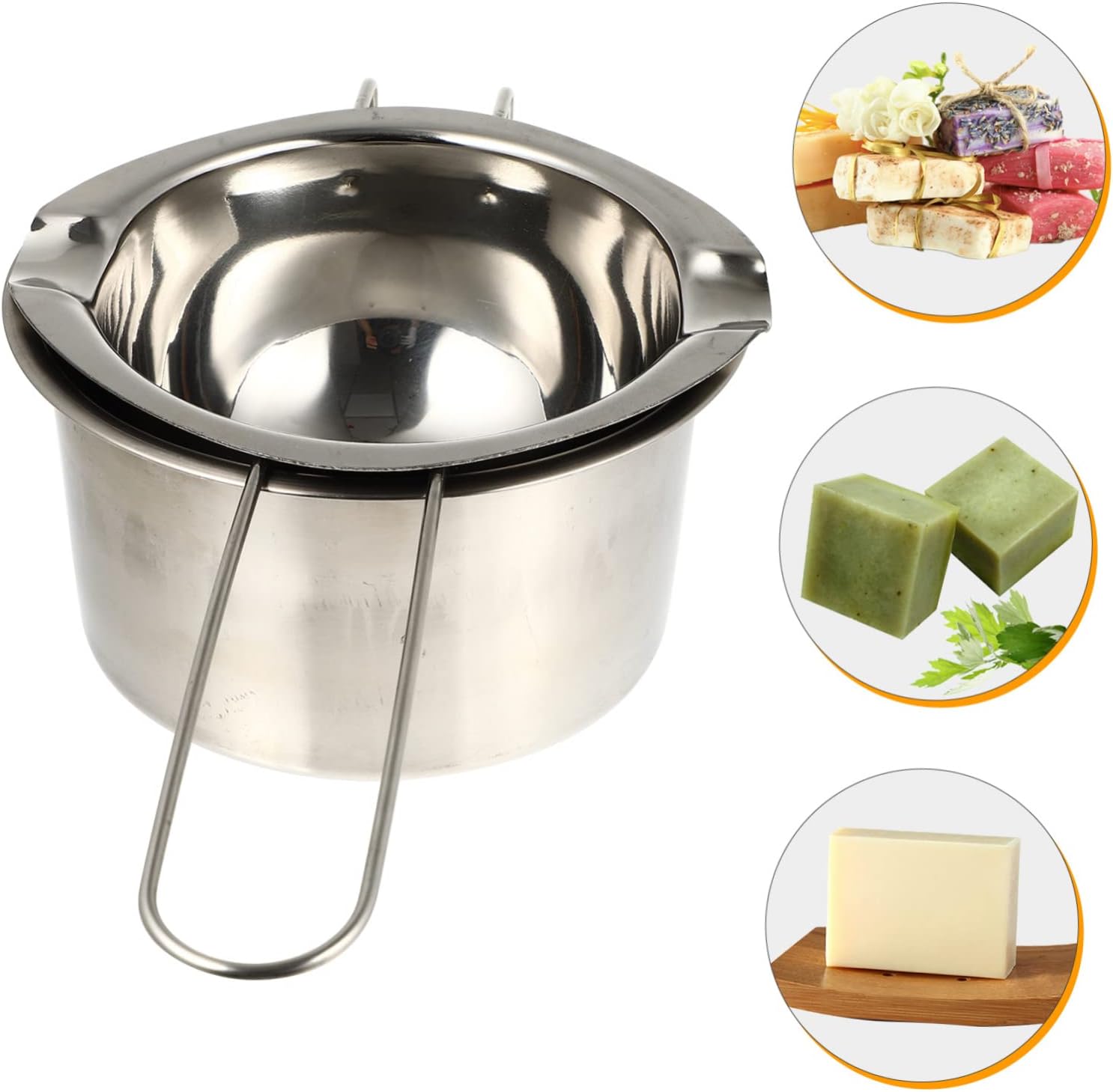 TOPPERFUN Handmade Soap Melting Pot Durable Container for DIY Soap Making Easy to Clean Double Boiler Design for Crafting Projects and Home Use