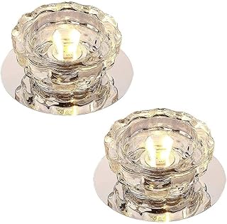 YINKECH ZCX Luz empotrable de techo LED moderna de 3 W, luces de techo para baño, cocina, sala de estar, 2 paquetes de luces empotrables LED (color: 3 W, tamaño: luz morada) (luz roja de 3 W)