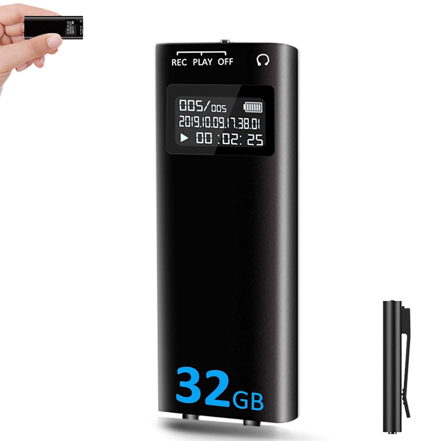 Mini Voice Recorder, Hfuear 32GB Voice Activated Recorder, 2400 Hours