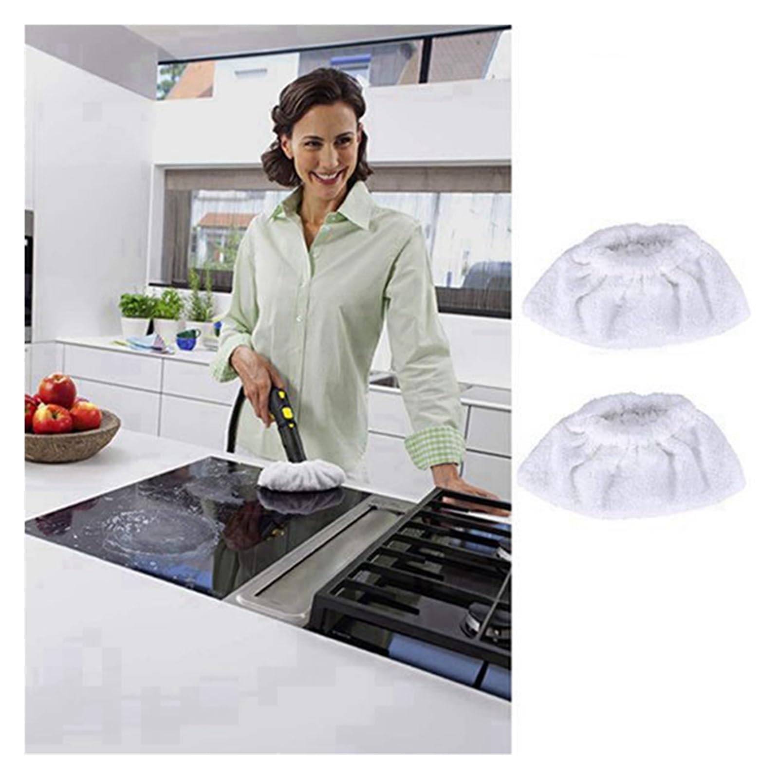 Paño de mopa a Vapor 9X, Compatible con Karcher Easyfix SC2 SC3 SC4 SC5, Limpiador a Vapor, Almohadillas for Ropa de Suelo de Microfibra, cepillos de Cobre