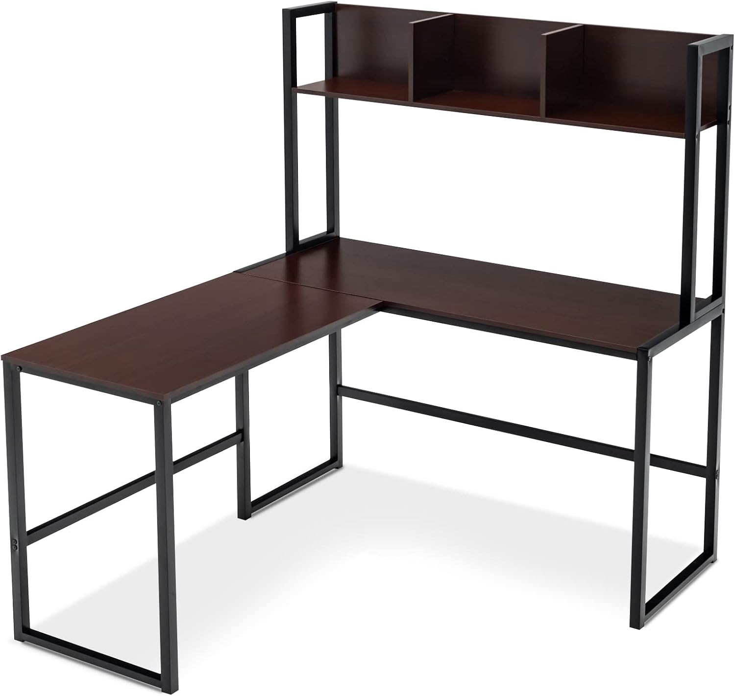 MEDIMALL LShaped Desk w/Storage Shelf, Reversable Corner
