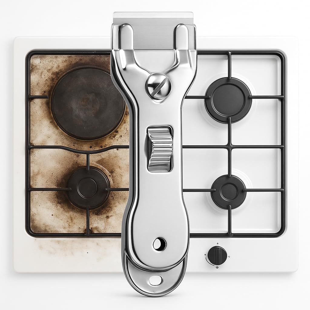 Metal Oven Scraper Tool - Clean Your Hob/Glass or Ceramic/Enamel Cooker Stove or worktop Surface | Heavy Duty Kitchen Cleaning Tool | Can Also be Used on Windows or for Paint Removal