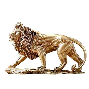 Amazon.co.jp: 個性ライオン彫刻、ブロンズライオン像金属モデル