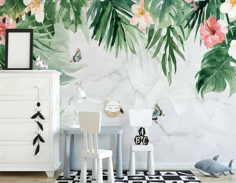 Papier peint intissé mural tropical pour masquer les défauts du mur - 2