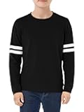 Boys Long Sleeve Shirts Kids Crewneck T Shirts Casual Striped Tops Tees 5-14 Years