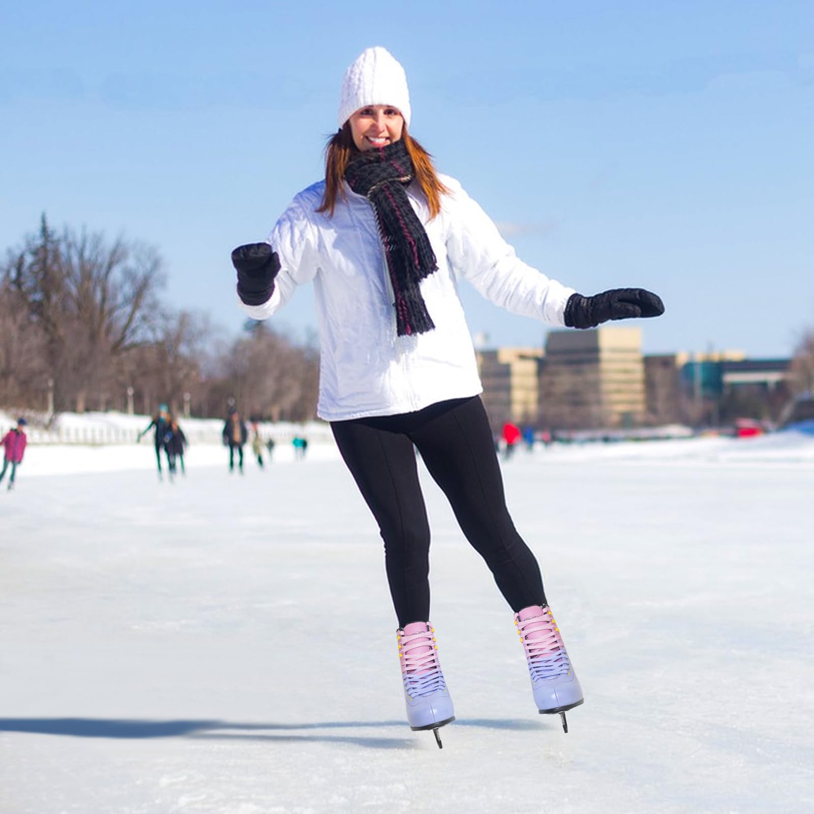 Nattork Figure Skates Excellence Stainless Steel Blades Ice Figure Skating with Enhanced Support Strength Performance and Ultimate Comfort for Youth and Adult