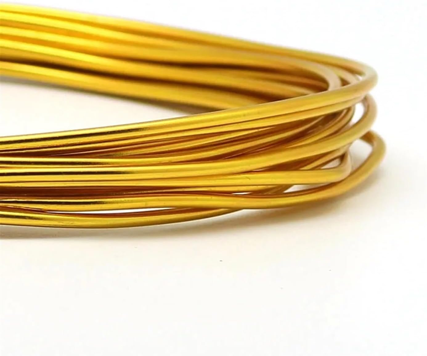 Półprodukty do biżuterii z drutu aluminiowego do wyrobu biżuterii DIY Srebrne pozłacane rękodzieło z koralików(Gold,2mm 5meter)