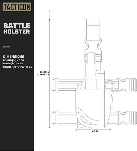 Miniatura 4 de Tacticon - Funda de pierna caída para pistola, funda de muslo para arma de fuego 1911, material de Nailon 500D, se adapta a cualquier tamaño de