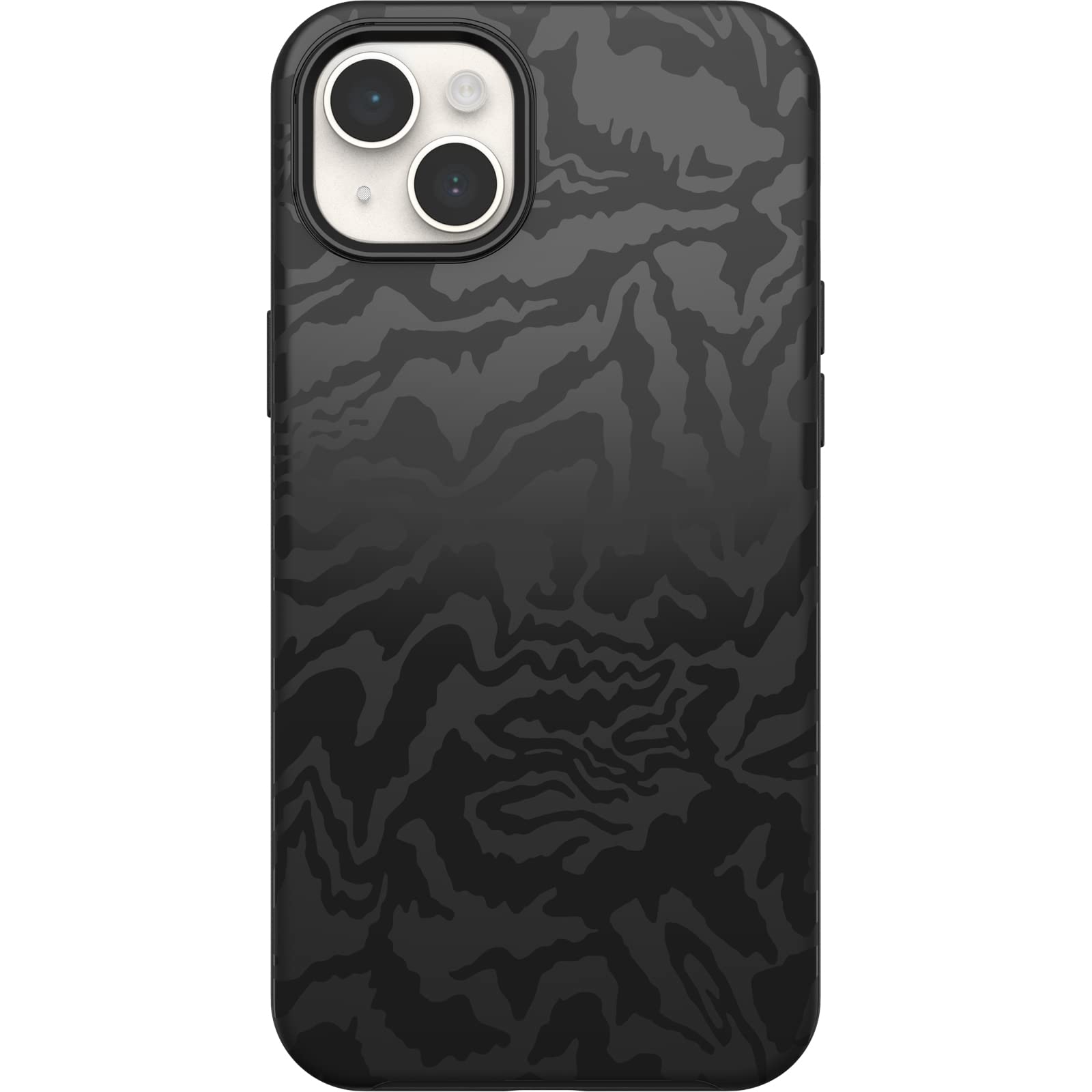 OtterBox Cover per iPhone 14 Plus Symmetry+ con MagSafe, resistente a shock e cadute;sottile, testata 3x vs le norme MIL-STD 810G, protezione antimicrobica, Nero/Fabric