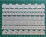 ZbFwmx Metal Cutting Dies 7 Vintage Lace Borders Edge Embossing Stencil Die Cuts for Card Making DIY Scrapbook Album Decoration (7 Lace Edge)