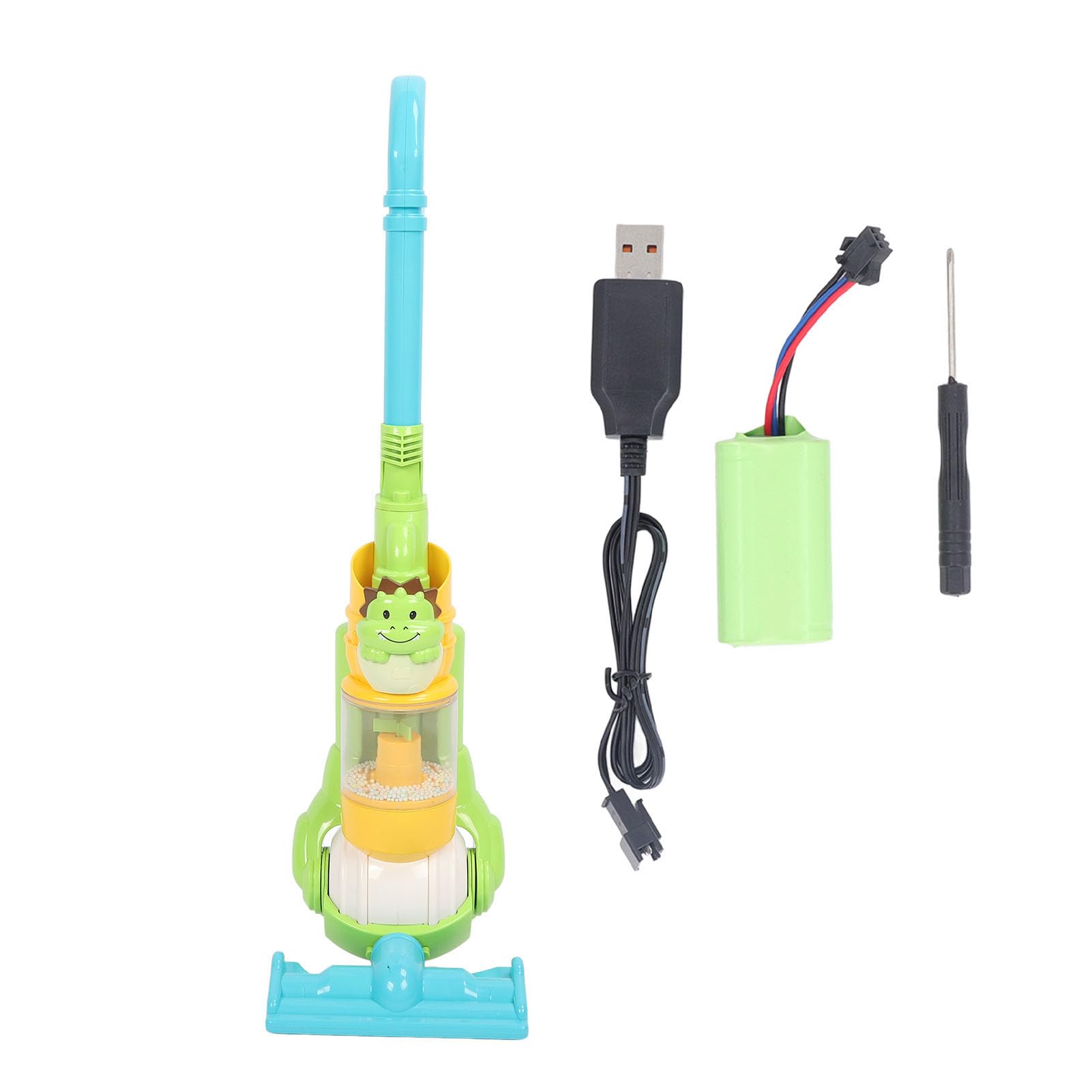 Aspirapolvere Elettrico Giocattolo per Bambini Che Caricano Tramite USB i Bambini dei Cartoni Animati Giocano con L'aspirapolvere (Dinosauro)