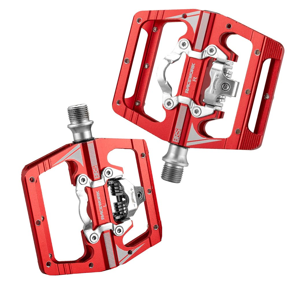 JIASHUNHE Bike Pedals Pedals For Bicycle Footrest Mtb Mixed Clip Mountain Bike Foot Rest Aluminum(Red)