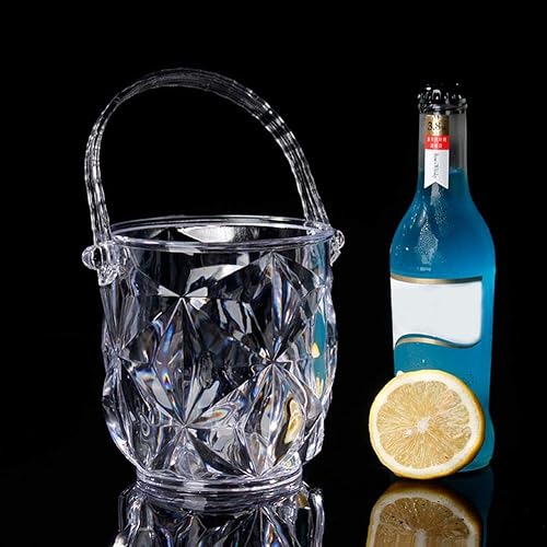 Miniatura 4 de Cubo de hielo para barra de cócteles, cubo de hielo de acrílico transparente para congelador recipiente de hielo de cristal con mango desmontable