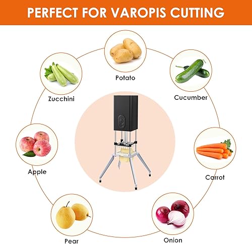 Miniatura 8 de SIXRARI Cortador eléctrico para papas francesas, cortador vertical de acero inoxidable, cortador de patatas profesional comercial y doméstico con