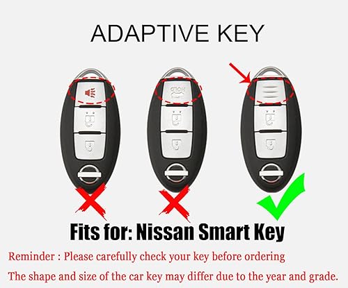 Miniatura 2 de HIBEYO Funda de llavero para Nissan Sentra Rogue Quest Infiniti EX35 EX37 FX35 Q70 QX50 QX70 Accesorios de coche con llavero, Marrón