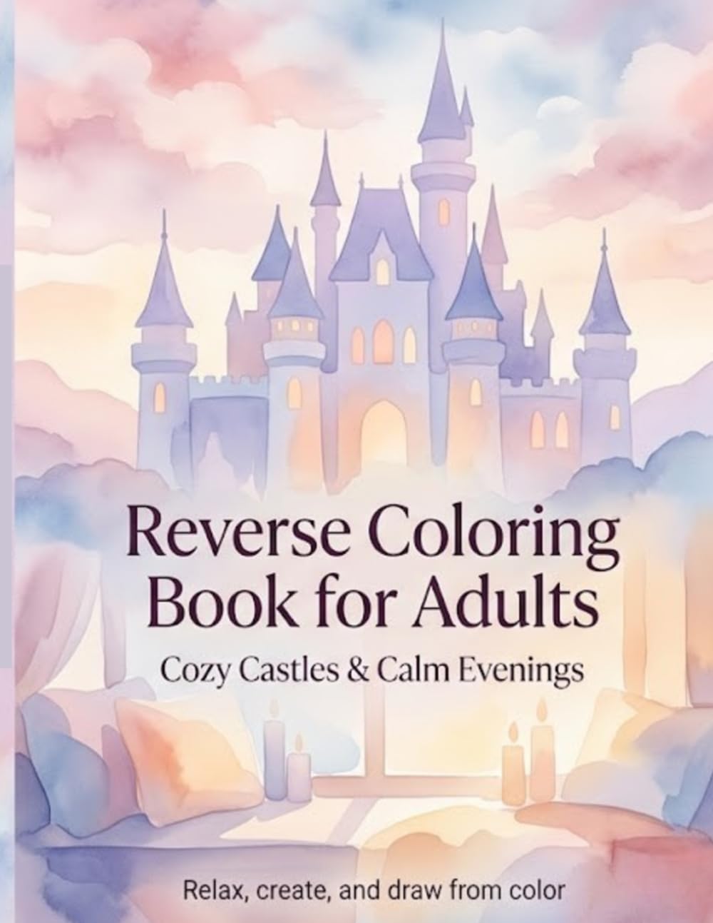 Reverse Coloring Book for Adults: Cozy Castles & Calm Evenings: Majestic Castles & Royal Interiors: A Mindful Watercolor Journey for Creative Line Drawing