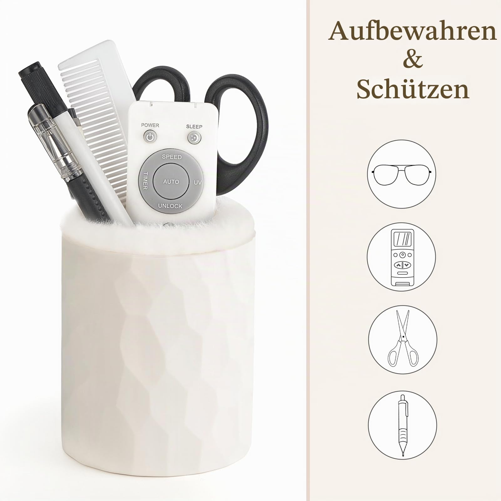 Mkono Mit Plüsch gefütterter Brillenhalter, schützender Brillenhalter