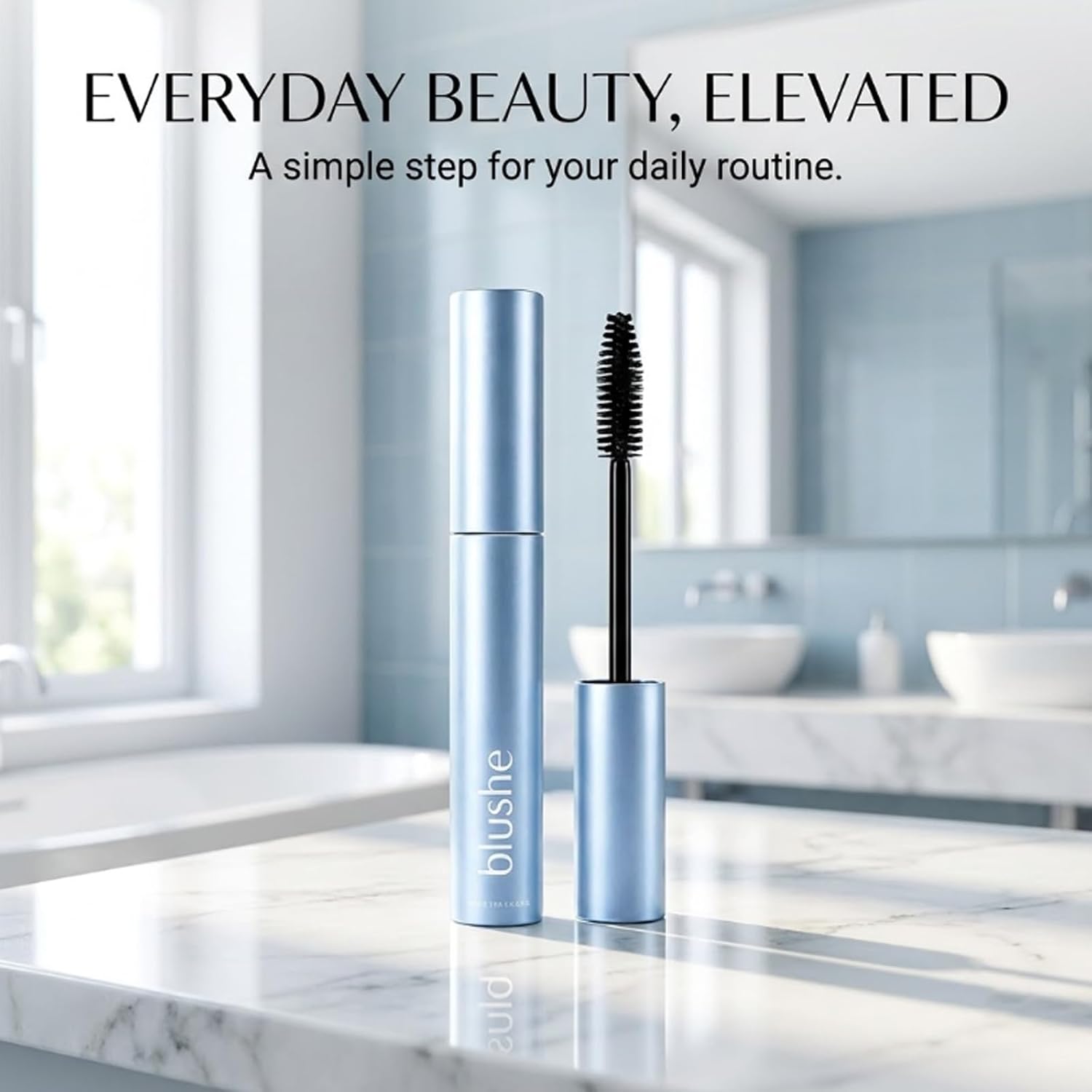 2pcs Blushe Lash Serum Mascara – New Upgrade Korean Fiber Mascara, Lengthening & Volumizing, Infused with Growth Serum for Defined, Fuller Lashes