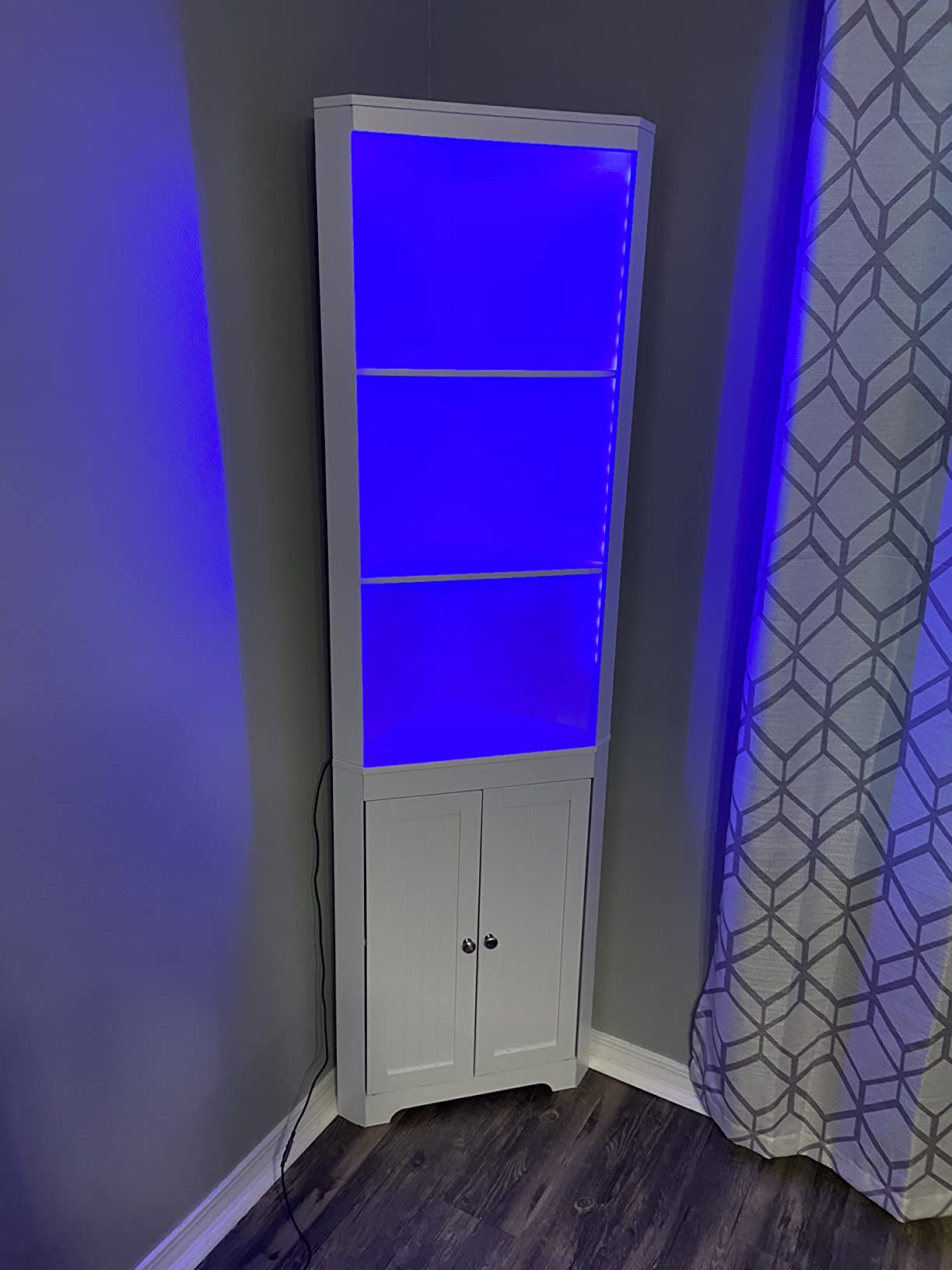 27/mo Finance Rolanstar Corner Shelf with LED Light, 5Tier Corner