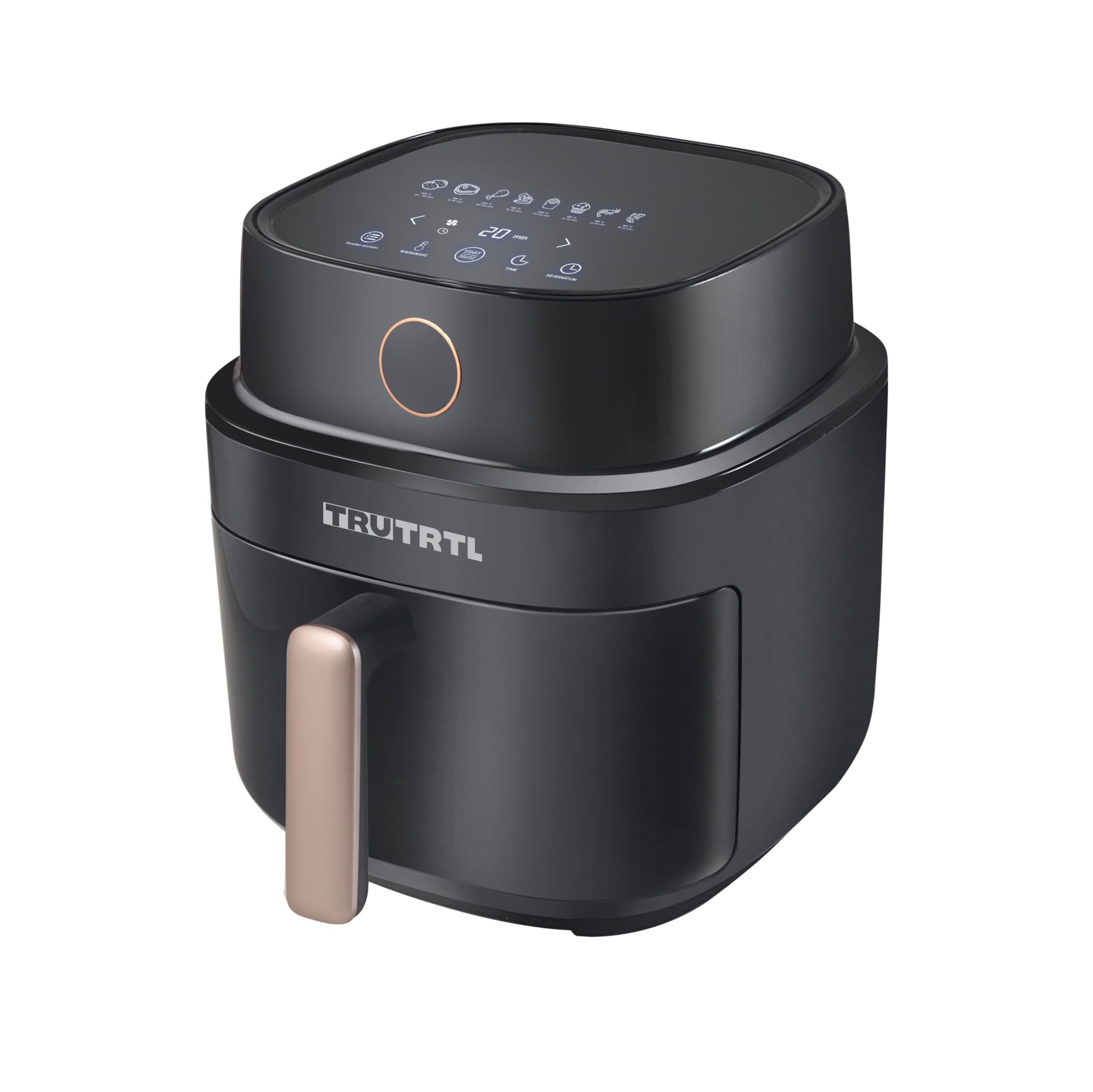 truTRTL Digital Air Fryer for Home with Reservation Technology | Actual 4.5 Liter, 1400 Watt | Uses 90% less Oil | Digital Touch, 8 Preset Menu | Glossy Black-image-45