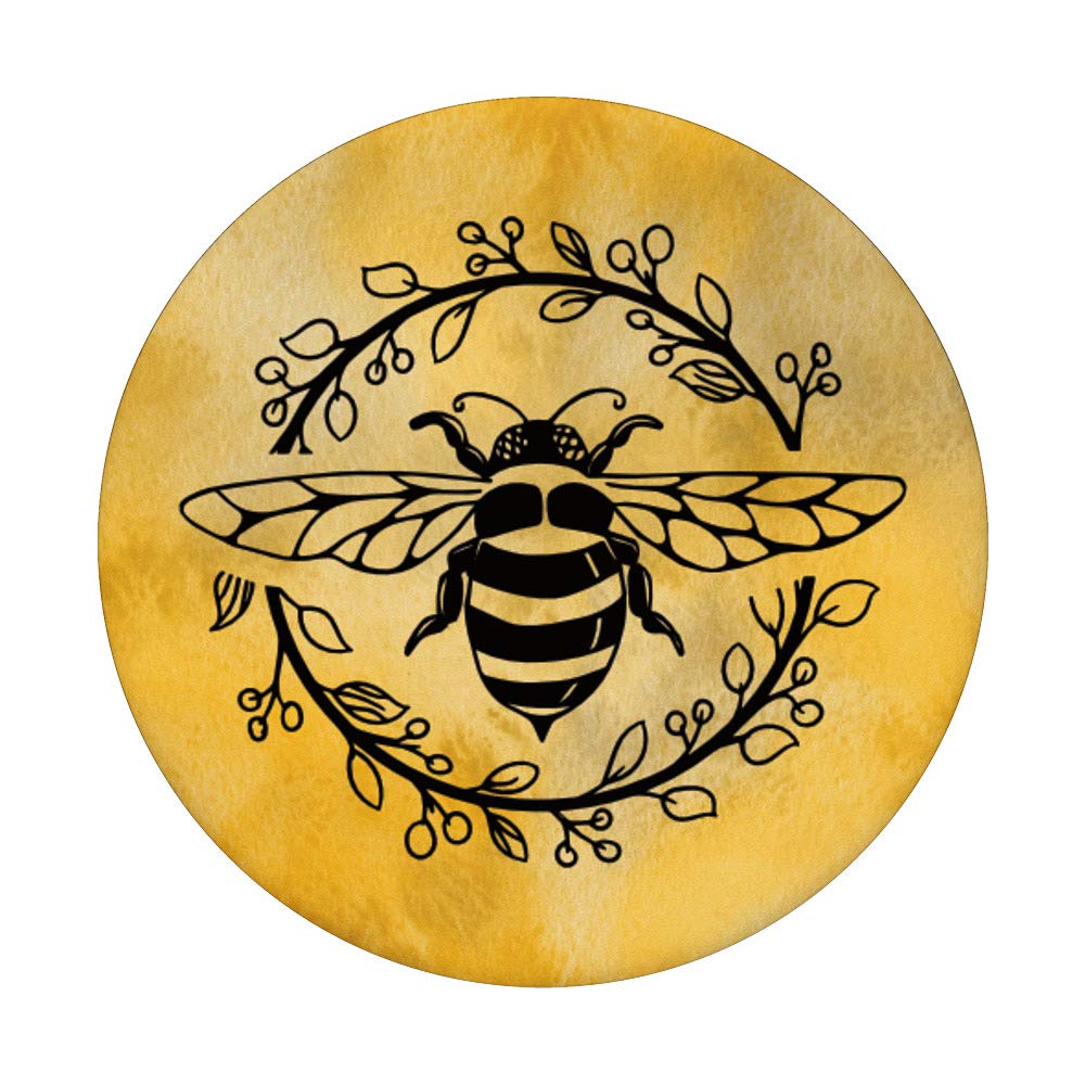 Honey Bee Bumble Bee Yellow And Black Flower Design - View #3