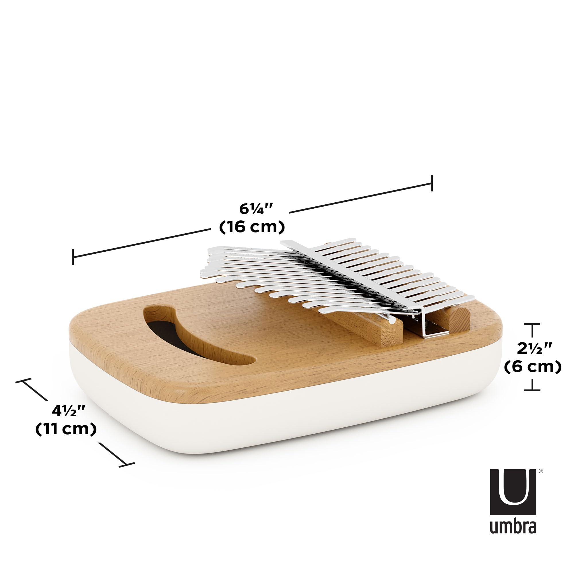 Umbra Strumba Kalimba Pianoforte a pollice, Faggio, Bianco/naturale