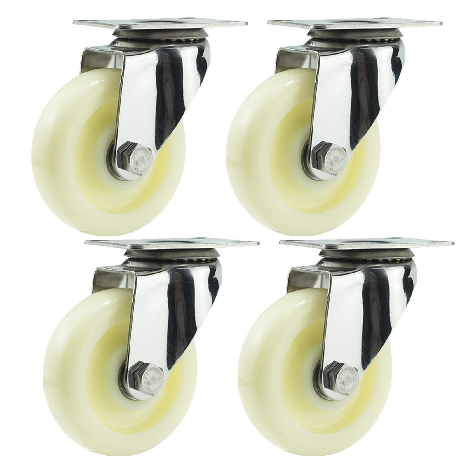 GYRAZXS High-Performance 125mm Nylon Furniture Castors with 304 Stainless Steel 360° Rotation 400kg Load Capacity Includes 4 Brakes for Enhanced Stability and Safety