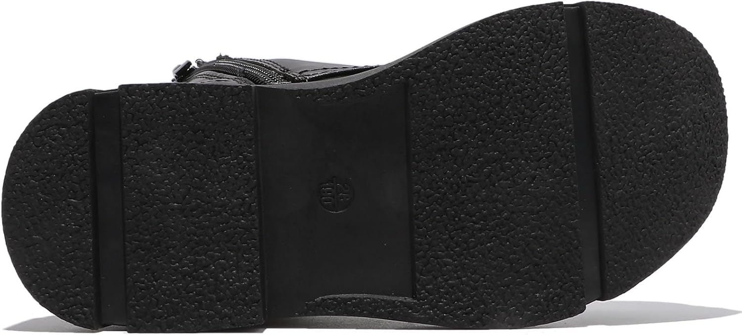 DADAWEN Boys Girls Glitter Ankle Boots Lace Up Waterproof Combat Shoes With Side Zipper for Toddler/Little Kid/Big Kid