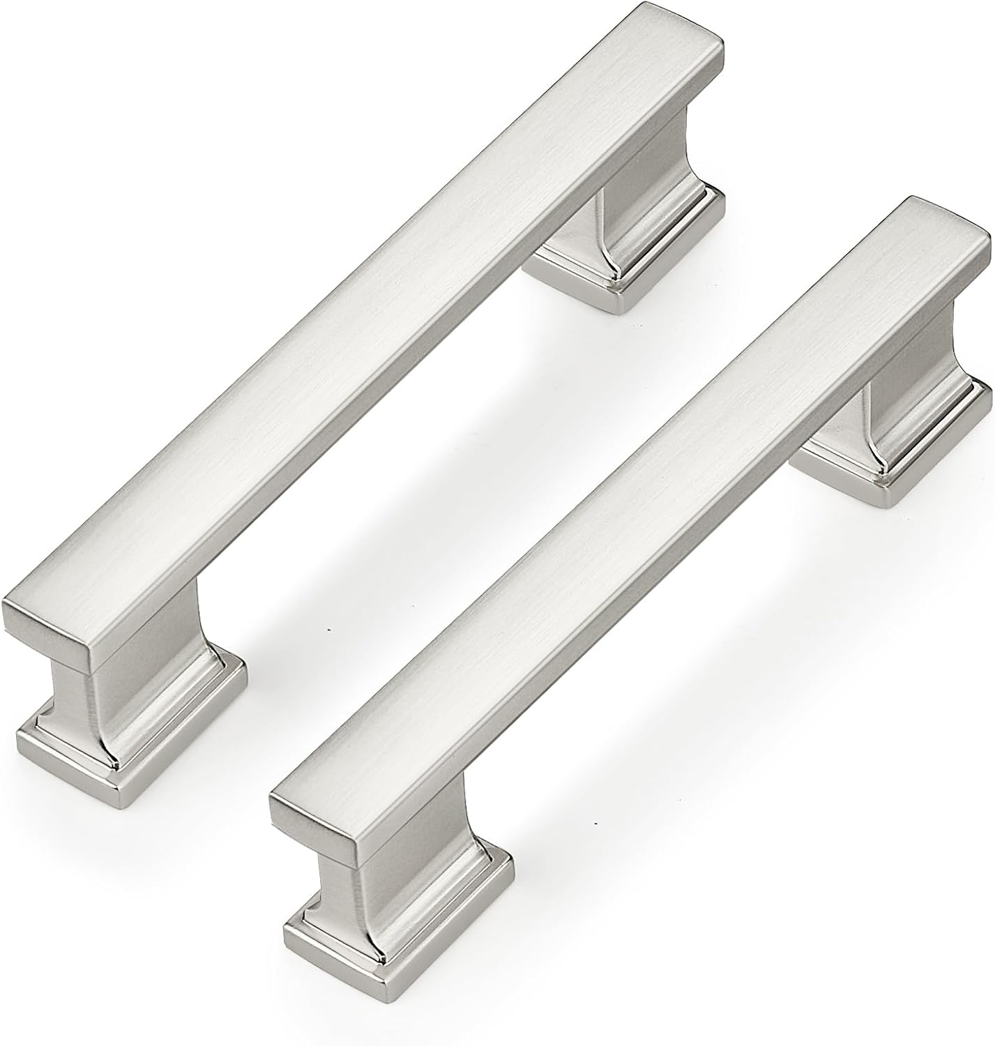 Probrico 10 Pack 3 3/4 Brushed Nickel Cabinet Pulls, Satin Nickel Cabinet Handles, Heavy-Duty Drawer Pulls for Dresser Hardware, Corrosion-Resistant Handles for Cabinets and Drawers 3-3/4"/96mm hole center Brushed Nickel 10