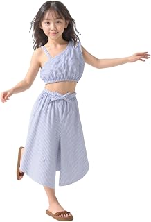 A.T.U.N. (ALL THINGS UBER NICE) Girls Blue Stripe Leslie Co-ord Set | Sleeveless Top and Capri Set Price In India