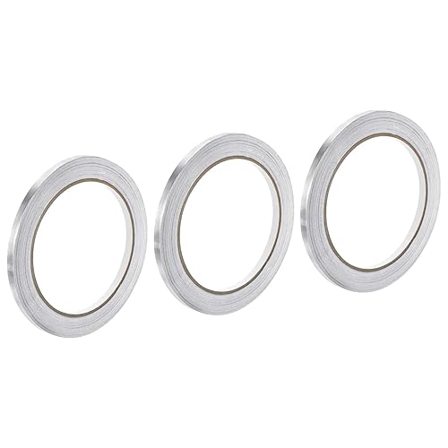 MECCANIXITY Cinta de papel de aluminio, cinta de aluminio de 0.59 pulgadas x 65 pies (1.96 mil), cinta HVAC de alta temperatura, cinta de aluminio