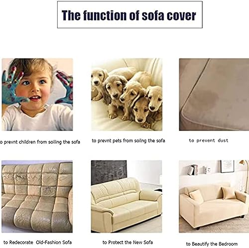 Miniatura 6 de Funda de sofá elástica en forma de L, funda de sofá modular antideslizante con correas en la parte inferior, lavable, fundas gruesas para sofá