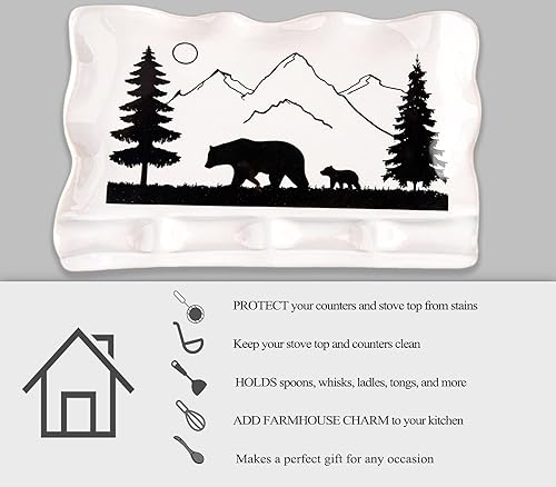 Miniatura 4 de Soporte para cuchara para estufa, soporte para cucharas para encimera de cocina, soporte para cucharas para estufa, soporte de cuchara de cerámica