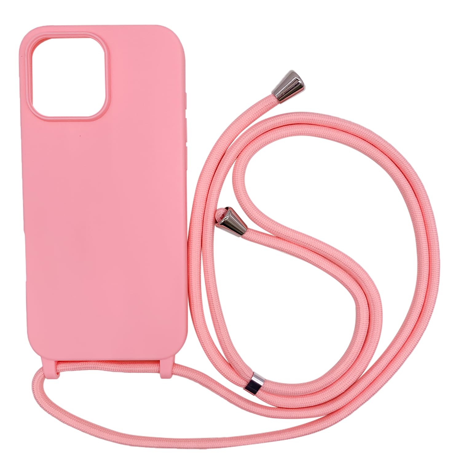 Funda Compatible con iPhone 16(6.1"),Ajustable Collar Correa de Cuello Cordón Cuerda Carcasa TPU Bumper Silicona Skin Caso para iPhone 16(6.1")-Rojo — view 35